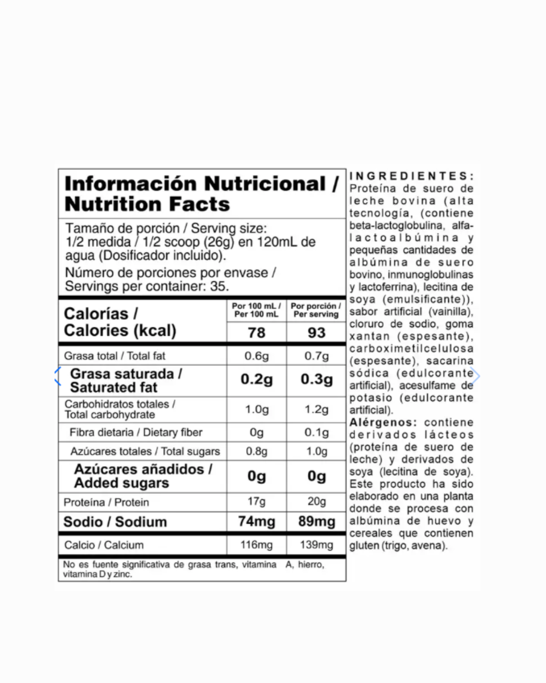 Proteína Limpia Bipro Classic 2 Lbs